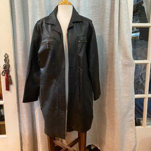 JL Studio Black Leather Coat Size 18W